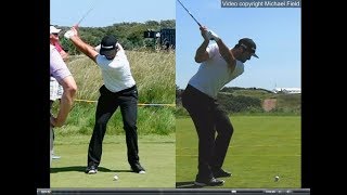 Jon Rahm golf swing  Long Iron faceon amp downtheline July 2017 [upl. by Netniuq]