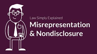 Misrepresentation and Nondisclosure  Contracts  Defenses amp Excuses [upl. by Roselin]