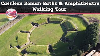 CAERLEON ROMAN BATHS amp AMPHITHEATRE WALES  Walking Tour  Pinned on Places [upl. by Diannne]