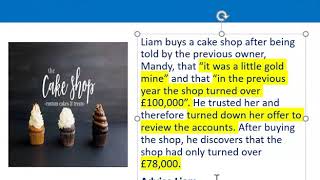 How to apply misrepresentation Liam cupcake scenario [upl. by Karia]