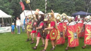 Roman Reenactment at the Amphitheatre in Caerleon Marching In [upl. by Gairc]