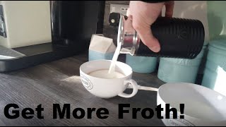 How to Get More Froth from Your Nespresso Coffee Aeroccino  Nespresso tips and help [upl. by Enalda]